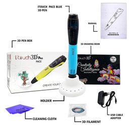 WOL3D I Touch Pace 3D Pen (Blue) for 3D Printing with Speed Control, Advanced Temperature Regulation, OLED Display & Ergonomic Design – Compatible with Variety of Filaments for Creative DIY, Art. image 3