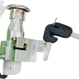 Ignition Switch & Lock Set For Electric Vehicle (Set of 1) Consisting of Ignition Cum Steering Lock & Inbuilt Seat Lock provision| 2 Wires | 2 PIN image 1