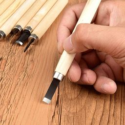 hikin supermarket 12pcs Professional Wood Carving Chisel Set, Carbon Steel Woodworking Tools, Chisel Kits for Beginners & Kids image 5