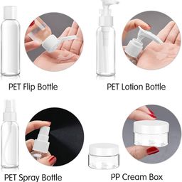 SaYes Travel Bottles for Toiletries, 7 Pieces Refillable Empty Mini Small Container Travelling Kit Set for Shampoo, Cosmetics image 4