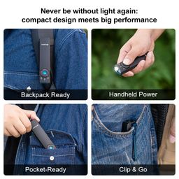 OLIGHT Arkfeld Pro Rechargeable EDC Flashlight with Green Beam, UV Light and White LED Combo, 1300 Lumens Portable Flat Flashlights, Triple Light Sources Pocket Lights for Emergency (Black CW) image 5