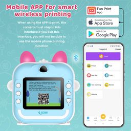 Mini Camera Printer, Click Photo Print, Inkless Bluetooth HD Print | Compatible with Android, iOS Mobile. Instant Print Pictures, Labels | 1 Year Warranty by SEZNIK (Mini-B40-Blue) image 5