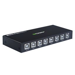 fabobjects 8 Ports USB Synchronizer USB Keyd Mouse Synchronization Controller KVM Switcher Metal Shell Plug and Play Black image 1