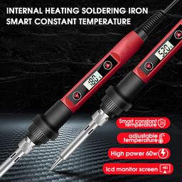 serplex Serplex® Soldering Iron Kit Set Soldering Iron 60 Watt Original 220V Soldering Kit Set Temperature Adjustable Soldering Iron Bit Set with LCD Digital Display Electric Soldering Iron 5 Soldering Tips image 2