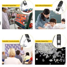 Auslese USB Digital Microscope 50x to 1000x Magnification with Stand 8 Adjustable inbuilt and LED Lights AV Output for TV Take Photo for PCB Measurement image 3