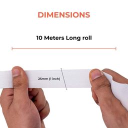 ZIBELL Elastic Bands for Tailoring, Sewing Elastic for Pants and Clothes, High Elasticity Knit Spool, DIY Projects (White, 1 Inch, 10 Meters) image 4