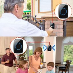 Salandens Wireless Doorbell, 1 Transmitter and 1 Receiver, Waterproof Doorbell Adjustable Volume Range to 300 m with 36 Melodies, 4 Volume Levels, LED Indicator, (1 Transmitter and 1 Receiver) image 4