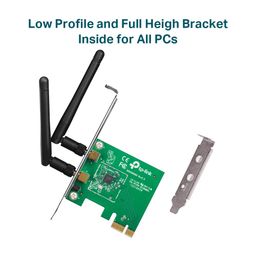 TP-Link TL-WN881ND 300 Mbps Wireless N PCI Express Adapter, PCIe Network Interface Card for Desktop, Low-Profile Bracket Included, Supports Windows 11/10/8.1/8/7 and Linux, Black image 4