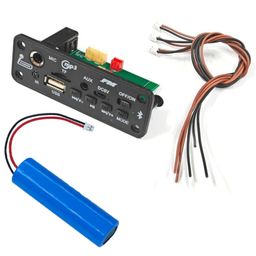 generic ElectroSys Bluetooth FM USB AUX MP3 Decoder Module with Mic | 5V Stereo Sound Amplifier | Supports FM, USB, SD, AUX | Includes 1200mAh Battery with Connector | DIY Electronics Projects (1 Set) image 1