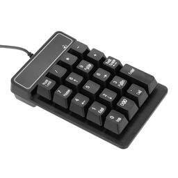 Numeric Key Pads - USB Wired Numeric Keypad Mechanical Feel Number Pad Keyboard 19 Keys Waterproof for Laptop Desktop PC Notebook Black image 5