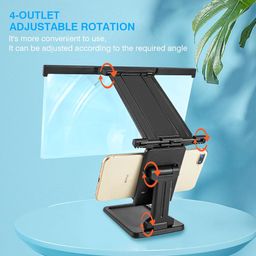 Drumstone ????? ?????? ???? 15 Years WARRANTYPhone Screen Magnifier 2-in-1 Mobile Amplifier with Foldable Stand Holder [Adjustable Angle] ? Portable Split Design for Smartphones ? Black image 4