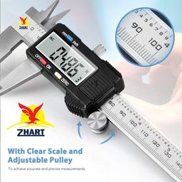 zhart Vernier Caliper Digital 150 mm / 6" Video Display Measurement tool with MM Inch Conversion and Inside Outside Depth and Step Measuring Feature image 5