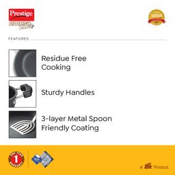 Prestige Omega Select Plus 20Cm- 2.2L Non-Stick Kadai with SS Lid |PFOA Free Teflon Non-Stick Coating | Scratch Resistant | Flat Base |Durable Handles |1 Year Warranty image 4