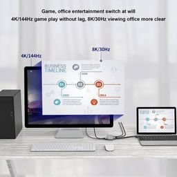 Tobo KVM Switch with 8K Display Split Port 4K @ 144Hz KVM Switch with 2 Ports 8K DP Suitable for Office Gaming-TD-945H. image 5
