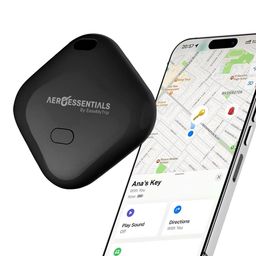 Aeroessentials AeroTag Find My Compatible Item Tracker, UWB Technology, CR2032 Battery, 1-Year Battery Life (Black) image 1