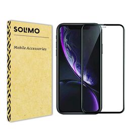 Amazon Brand - Solimo Tempered Glass Screen Protector Compatible for iPhone 11 / iPhone XR (Black) Edge to Edge Coverage with Easy Installation kit image 2