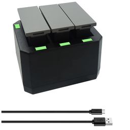 Yantralay 3-Channel Battery Charger for DJI Osmo Action Camera - Type C Interface, Smart Charging, Complete Package image 1