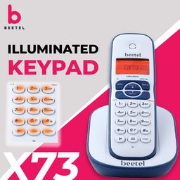 Beetel X73 2.4Ghz Cordless Landline Phone with Caller ID Display, 2-Way Speaker Phone with Volume Controls, Auto Answer, Alarm Function, Stylish Design (Blue/White)(X73) image 3