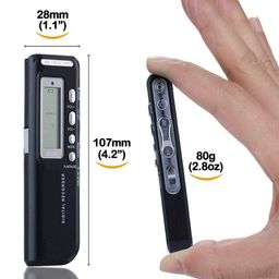 TIWCEM Spy Digital Voice | Recorder for Lectures | Meetings | Class upto 8GB Memory & Store 160 Hours Sound & Audio Recording | Dictaphone Device with Playback(Black) image 3