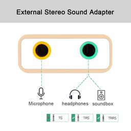 BLACK CROWN USB Sound Card USB to 3.5mm Jack Audio Adapter USB2.0 External Stereo Sound Adapter Splitter Converter for Windows and Mak, Laptop, PC, Headset, Plug & Play. Multi-Color. (Pack of 1) image 4