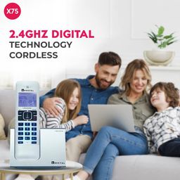 Beetel X75 2.4Ghzexpandable Cordless Landline Phone,Dual Mode DTMF/FSK,1 Line 7 Segment LCD Display & Blue LED Backlit,Illuminated Keypad,2 Way Speaker Phone,6 Step Ringer Volume Control (Silver)(X75) image 3