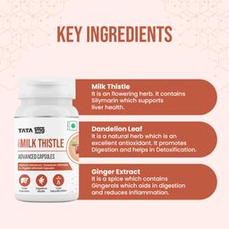 Tata 1mg Milk Thistle Veg Capsule for Liver Detox, 70% Silymarin with Dandelion & Ginger, For Liver Health,For Men & Women, Pack of 60 capsules image 5