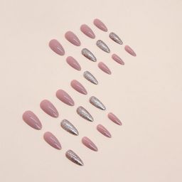 gloss & go 24 Reusable Artificial Fake Nail Set| Dark Peach Color| Lightweight & Long Lasting| Easy To Use| Quick Fix For Festivals & Special Occasions image 3