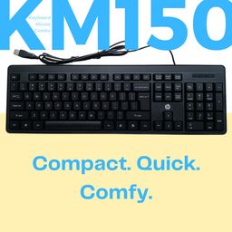 HP KM150 Wired Keyboard and Mouse Combo Full-Size Keyboard, 1600 DPI Ergonomic Optical Sensor Mouse, Instant USB Plug-and-Play, 12 Shortcut Keys, Adjustable Slope Keyboard (3-Years Warranty) image 3