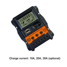 ELBME® Dual USB Output Photovoltaic Power Controller 12Volt 24Volt Automatic Identification LCD Display Solar Controller Three-Stage Charging Management PWM Controllers-2 image 4