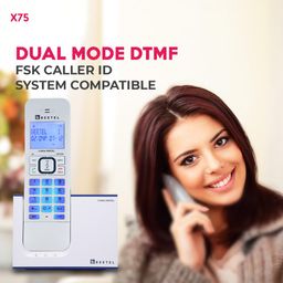 Beetel X75 2.4Ghz Cordless Landline Phone,Dual Mode DTMF/FSK,1 Line 7segment LCD Display& Blue LED Backlit,Illuminated Keypad,2 Way Speaker Phone,6 Step Ringer Volume Control(Blue/White)(X75) image 4