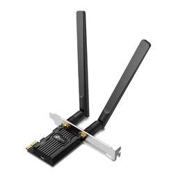 TP-Link AX1800 Wi-Fi 6 High Gain Antennas Bluetooth 5.2 PCIe Adapter, Dual-Band, Low-Profile Bracket, MU-MIMO, Low- Latency Gaming, Supports Windows 10/11, Highly Secure WPA3 (Archer TX20E), Black image 1