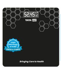 TATA 1MG Digital Weighing Scale, Premium Weighing Machine for Precise Measurement (Verified and Stamped by Legal Metrology of India)(Pack of 1), Black image 1