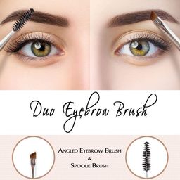 Faigy Double Ended Eyebrow Brush & Spoolie Angled Brow Brush for Precision Application and Blending of Eye Brow Powders, Waxes & Gels - Black image 3