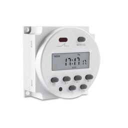 amiciTools CN101A Digital LCD Programmable Plastic Timer Switch Relay DC 12V, 16A (White) image 1