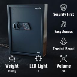 iBELL SL-50B Digital Electronic Safe Locker for Personal and Office Use | 50L Black Locker with White LED Light and Emergency Key Access, 12 Months Warranty image 4