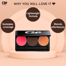 c2p professional makeup C2P Pro Trio_1 Face Palette for Makeup, 13g | Lightweight & Blend Effortlessly Blusher & Contour Kit | Waterproof Makeup Palette for Flawless Look image 4