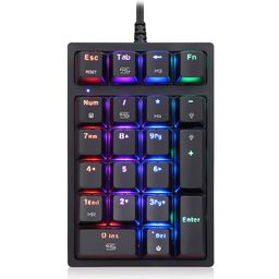 layfoo K24 Numeric Mechanical 21 Keys USB Wired with 13 RGB Light Effects OUTEMU Red Switch (BlackOUTEMU Red Switch) -Layfoo image 1