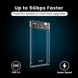 EVM 2.5" SATA SSD Casing USB 3.0 - Portable External Hard Drive/SSD Transparent Case Cover - Fast Transfer Speeds Upto 5Gbps, On-The-Go Storage & Data Backup (ESC-TP01) image 4