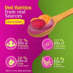 Manna Health Mix Instant Multigrain Cereal, Beetroot & Carrot with Milk.Made with Real Vegetables and 8 super grains and millets. No Added Sugar, No Artificial Color, Flavors 200g image 5