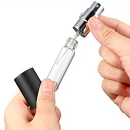 sichumaria 8 ml Gradient Blue Mini Travel Perfume Refillable Bottle Spray Empty Atomizer with Perfume Extractor Pump,Funnel (Gradient Black) image 3