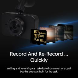 SP Silicon Power 64Gb High Endurance Microsdxc Uhs-I Micro Sd Card with Adapter, Optimized for 4K Uhd Video Recording, Class 10 U3 V30 A1 Microsd Memory Card, Superior Golden Series image 4