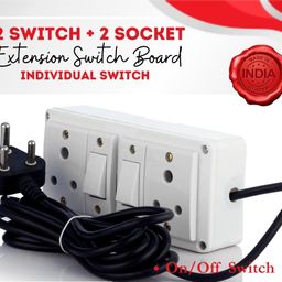 Cordnet Premium Extension BoardWIth White Two Socket Two Switch 15 Meter Long Wire image 3