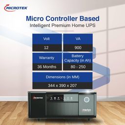 Microtek iMerlyn 1050 Advanced Digital 900VA/725W Inverter, Support 1 Battery with 3 Year Warranty for Home, Office & Shops image 3