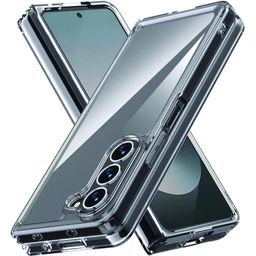 amazon basics Compatible with Samsung Galaxy Z Fold 6 Case Cover Transparent Non-Slip Hard PC Shockproof TPU Bumper Protective Phone Case for Z Fold 6 Back Cover (2024) - Clear image 1
