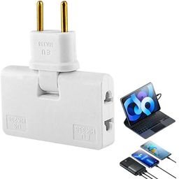 generic 3-in-1 Rotatable Adapter, 180-Degree Extension Plug Multi-Socket, 2-Pin EU/US Converter image 3