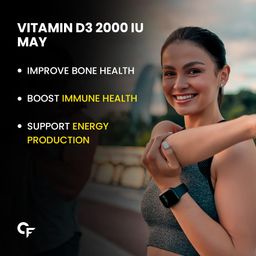 Carbamide Forte Vitamin D3 2000IU | Vitamin D Tablets for Bone & Immune Health | D3 supplement -Cholecalciferol | Vitamin D3 Tablets for Women & Men | Raspberry Flavour - 90 Tablets image 5
