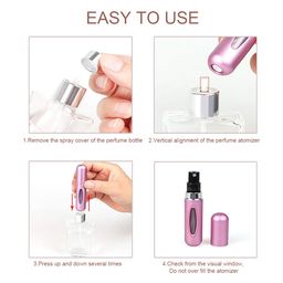 laikme Mini Refillable Travel Atomizer, Portable Perfume Spray Bottle 5ml, Scent Pump Case Fragrance Empty Spray for Traveling and Outgoing (4 Pack) image 5