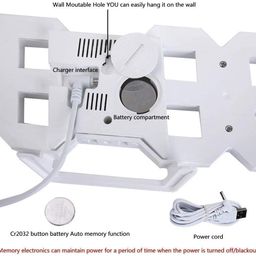 generic Acrylic Digital LED Display Number Clock Table Wall Hanging Alarm Clock White (Works On Electricity) image 5