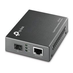 TP-Link Mc220L Gigabit Sfp Ethernet Media Converter | 1000 Mbps RJ45 Port for Desktop| Ieee 802.3Ab 802.3Z | Half-Duplex/Full-Duplex Transfer Mode | Long-Range Point-to-Point Connections, Black image 1