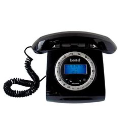 Beetel M73 Caller Id Corded Landline Phone with 16 Digit LCD Display, Retro Design, Alphanumeric Keypad, 2-Way Speaker Phone, Adjustable Ringer Volume (Black & White)(M73) image 1